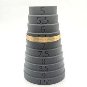 JMC Stainless Cuff Bracelet 18K Tone Gold Plated Footprints Poem 8mm 6.5in Sand